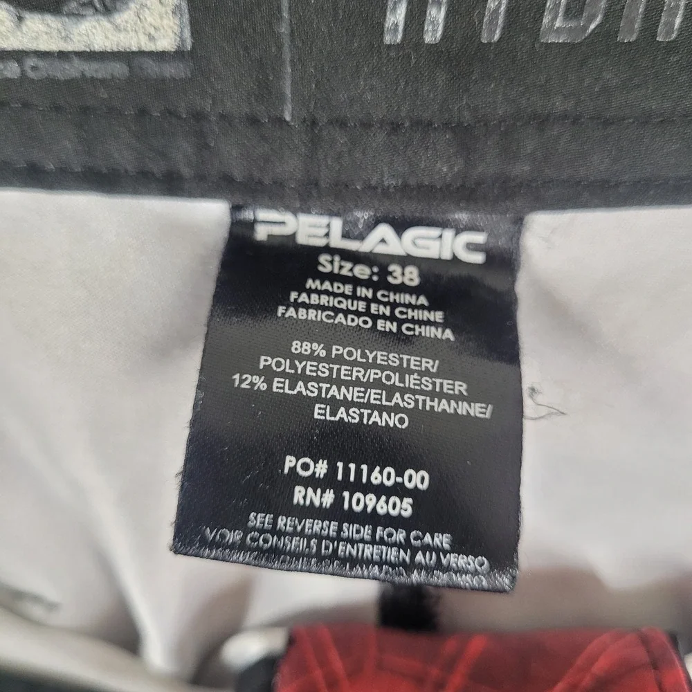 Pelagic Hydro Lite Board Shorts Men's 38 Red White Blue Fishing Swim Trunks Pool